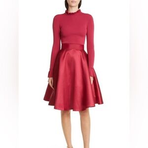 Ted Baker London Zadi Mix Media Long Sleeve Dress in Deep Pink